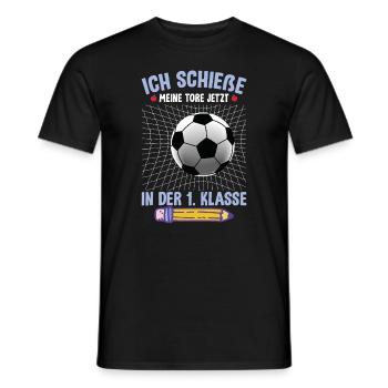 1. Klasse Einschulung Fußball - Männer T-Shirt - Schwarz - Vorne - AI Model Male 178 light (178cm)