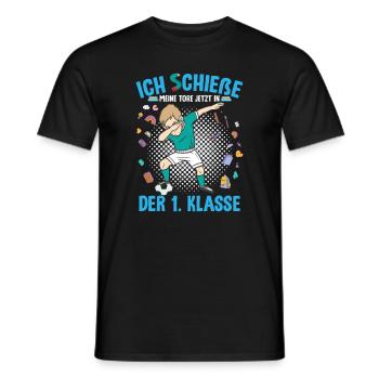 1. Klasse Grundschule Dab Fußball Schulkind - Männer T-Shirt - Schwarz - Vorne - AI Model Male 178 light (178cm)