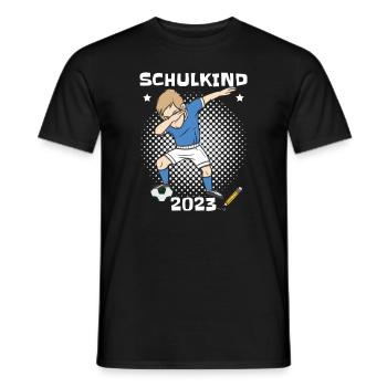 Lustige Schultüte Fußball Schulkind 2023 - Männer T-Shirt - Schwarz - Vorne - AI Model Male 178 light (178cm)