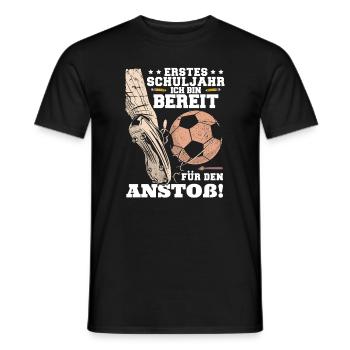 Schulkind Schultag Schultüte Fußball - Männer T-Shirt - Schwarz - Vorne - AI Model Male 178 light (178cm)