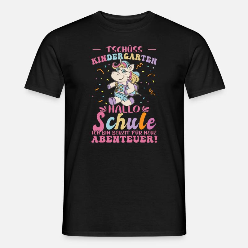 Tschüss Kindergarten Einhorn - Männer T-Shirt - Schwarz