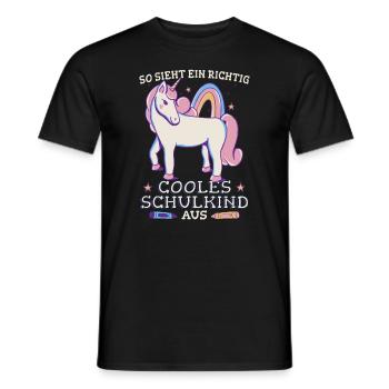 Mädchen Schultüte Schulkind Schülerin Einhorn - Männer T-Shirt - Schwarz - Vorne - AI Model Male 178 light (178cm)