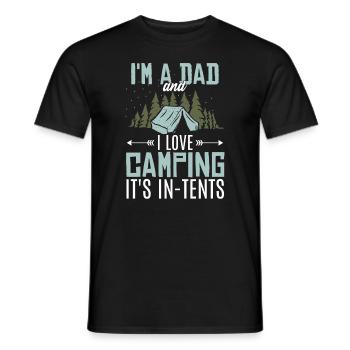 Papa Tente Camping Joke Drôle Papa Jogue - T-shirt homme - noir - Devant - AI Model Male 178 light (178cm)
