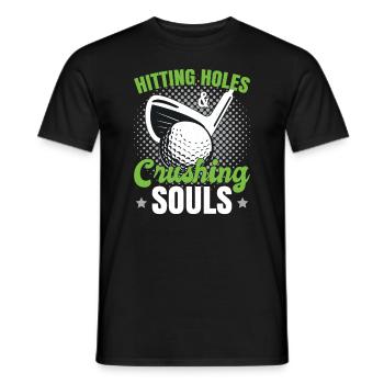Hitting Holes Crushing Souls - Men's T-Shirt - black - Front - AI Model Male 178 light (178cm)