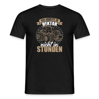 Ich Arbeite In Hektar Nicht In Stunden Landwirt - Männer T-Shirt - Schwarz - Vorne - AI Model Male 178 light (178cm)