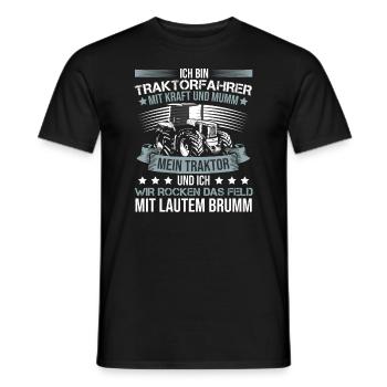 Ich bin Traktorfahrer Schlepper Sprüche - Männer T-Shirt - Schwarz - Vorne - AI Model Male 178 light (178cm)