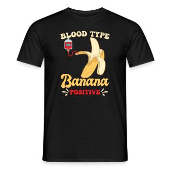 Blood Type Banana Positive - Men's T-Shirt - black - Front - AI Model Male 178 light (178cm)