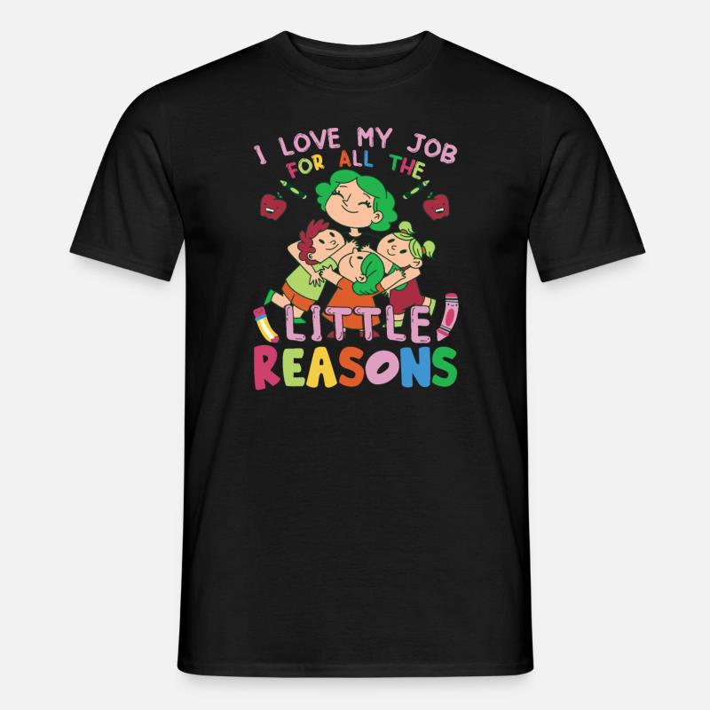Lehrerassistentin, Kindergärtnerin, Erzieherin - Männer T-Shirt - Schwarz