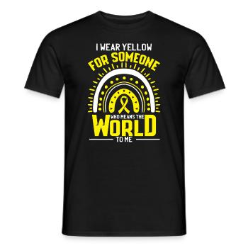 I Wear Yellow For Someone Who Means The World - Men's T-Shirt - black - Front - AI Model Male 178 light (178cm)