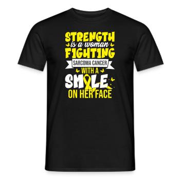 Strength Is A Woman Fighting Sarcoma Cancer - Men's T-Shirt - black - Front - AI Model Male 178 light (178cm)