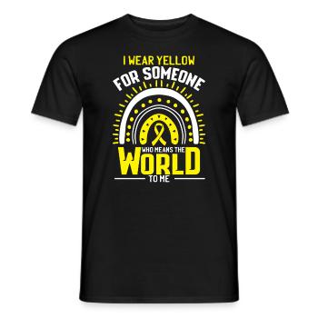 I Wear Yellow For Someone Sarcoma Cancer - Men's T-Shirt - black - Front - AI Model Male 178 light (178cm)