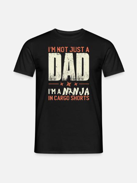Papa Vaderdag Ninja Grap Papa Grappen Grappig - Heren T-shirt - zwart