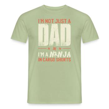 Daddy Father's Day Ninja Joke Dad Jokes Funny - Men's T-Shirt - sage - Front - AI Model Male 178 light (178cm)