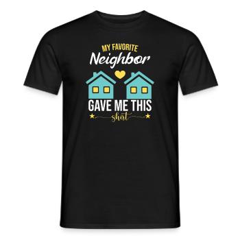 Mein Lieblingsnachbar hat mir das geschenkt - Männer T-Shirt - Schwarz - Vorne - AI Model Male 178 light (178cm)