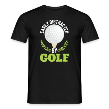 Facilement distrait par le golf - T-shirt homme - noir - Devant - AI Model Male 178 light (178cm)