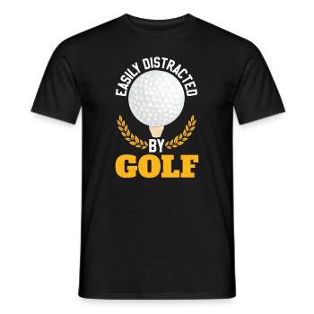 Facilement distrait par le golf - T-shirt homme - noir - Devant - AI Model Male 178 light (178cm)