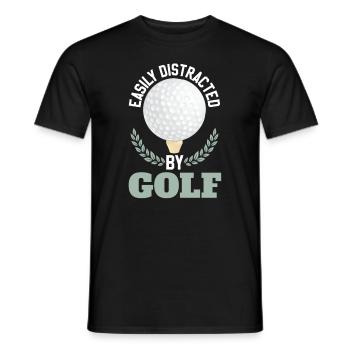 Easily Distracted By Golf - Men's T-Shirt - black - Front - AI Model Male 178 light (178cm)