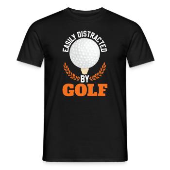 Facilement distrait par le golf - T-shirt homme - noir - Devant - AI Model Male 178 light (178cm)