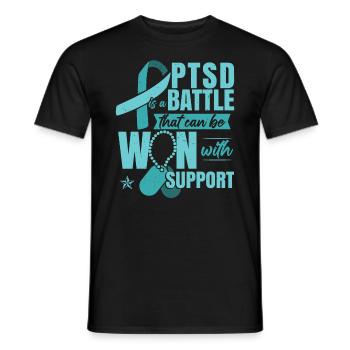 PTSD Support - Men's T-Shirt - black - Front - AI Model Male 178 light (178cm)