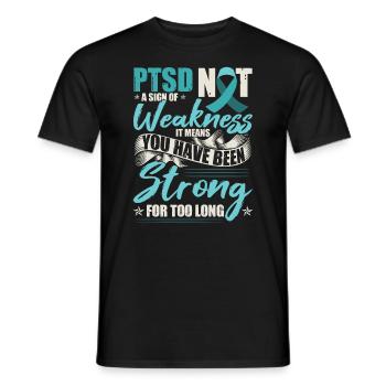PTSD Awareness Month | PTSD Warrior - Men's T-Shirt - black - Front - AI Model Male 178 light (178cm)