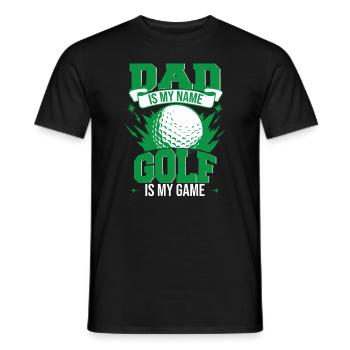 Papa ist mein Name Golf ist mein Spiel - Männer T-Shirt - Schwarz - Vorne - AI Model Male 178 light (178cm)