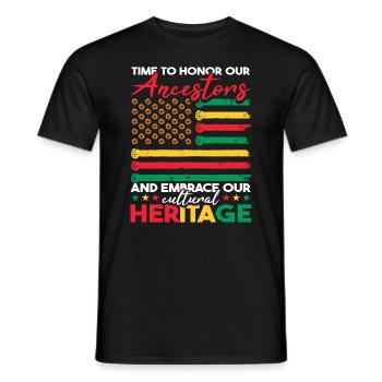 Il est temps d’honorer nos ancêtres - T-shirt homme - noir - Devant - AI Model Male 178 light (178cm)