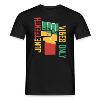 Juneteenth Vibes Only - Men's T-Shirt - black - Front - AI Model Male 178 light (178cm)