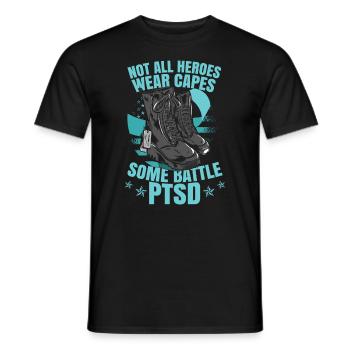 Some Battle PTSD - Men's T-Shirt - black - Front - AI Model Male 178 light (178cm)