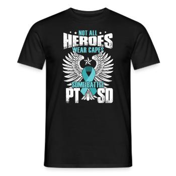Héros du SSPT - T-shirt homme - noir - Devant - AI Model Male 178 light (178cm)