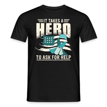PTSD Awareness Month - Men's T-Shirt - black - Front - AI Model Male 178 light (178cm)