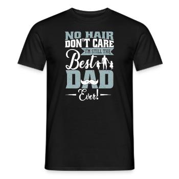 Papa No Hair Humor Shirt - Männer T-Shirt - Schwarz - Vorne - AI Model Male 178 light (178cm)