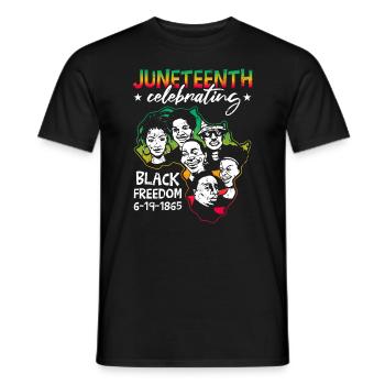 Celebrating Juneteenth - Men's T-Shirt - black - Front - AI Model Male 178 light (178cm)