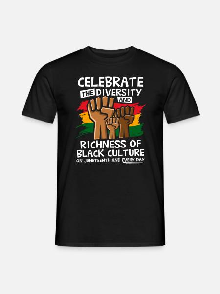 Célébrez la diversité Juneteenth - T-shirt homme - noir