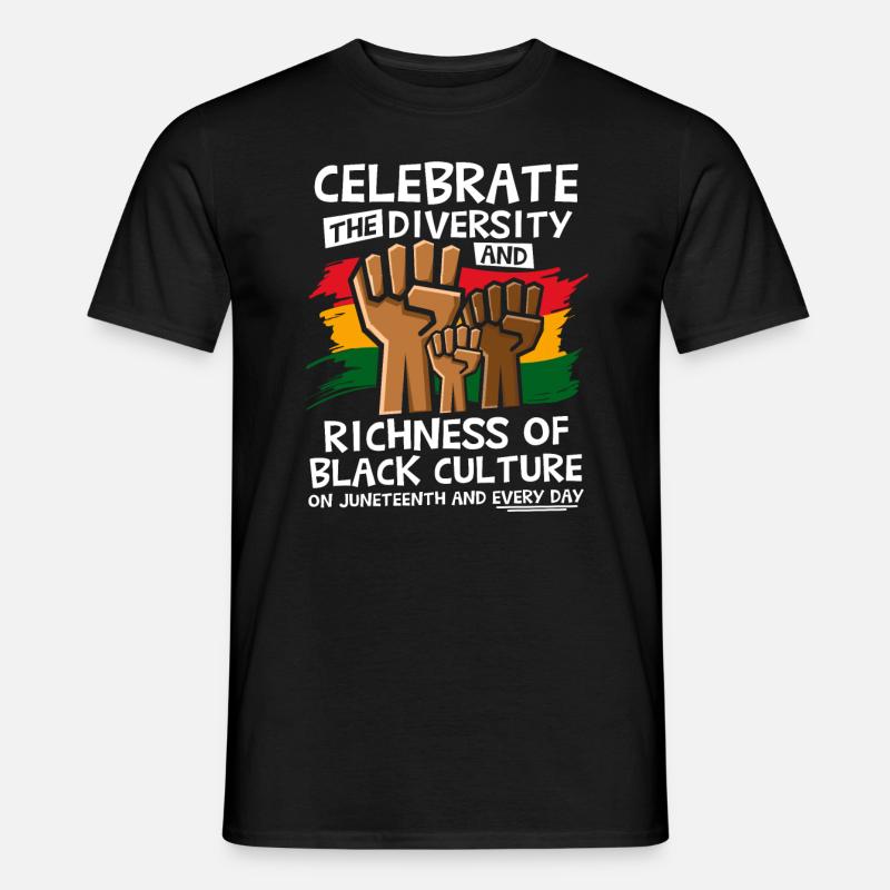 Celebrate The Diversity Juneteenth - Men’s T-shirt - black