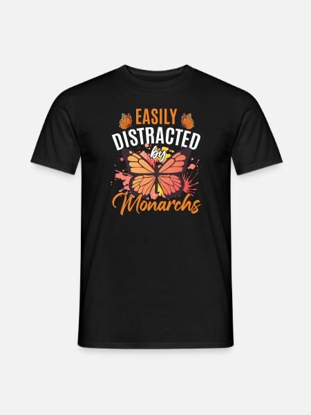 Facilement distrait par les monarques - T-shirt homme - noir