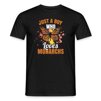 Nur ein Junge, der Monarchen liebt - Männer T-Shirt - Schwarz - Vorne - AI Model Male 178 light (178cm)