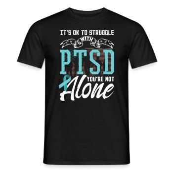 It's Ok To Struggle With PTSD - Men's T-Shirt - black - Front - AI Model Male 178 light (178cm)