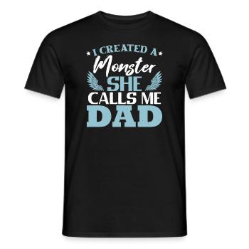 J’ai créé un monstre Elle m’appelle papa - T-shirt homme - noir - Devant - AI Model Male 178 light (178cm)