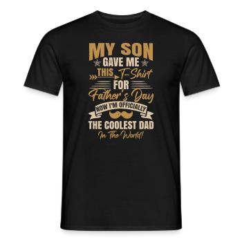 Father's Day Coolest Dad - Men's T-Shirt - black - Front - AI Model Male 178 light (178cm)