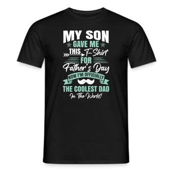 Mein Sohn hat mir das zum Vatertag geschenkt - Männer T-Shirt - Schwarz - Vorne - AI Model Male 178 light (178cm)