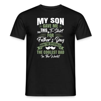 Mein Sohn hat mir das geschenkt - Männer T-Shirt - Schwarz - Vorne - AI Model Male 178 light (178cm)