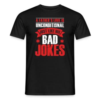 Husband Wife Dad Joke - Men's T-Shirt - black - Front - AI Model Male 178 light (178cm)