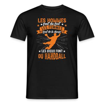 Joueur de handball humour hommes - T-shirt homme - noir - Devant - AI Model Male 178 light (178cm)