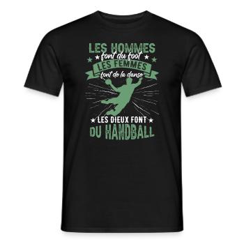 Les Dieux Font Du Handball - T-shirt homme - noir - Devant - AI Model Male 178 light (178cm)