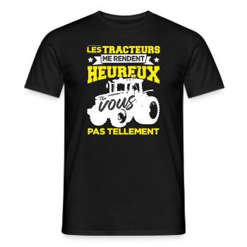 Paysan Tracteur Cadeau - T-shirt homme - noir - Devant - AI Model Male 178 light (178cm)