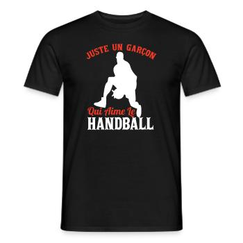 Handball Enfants Vêtements Amoureux du Handball - T-shirt homme - noir - Devant - AI Model Male 178 light (178cm)