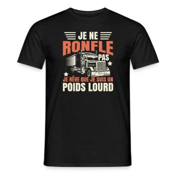 Poids Lourd - T-shirt homme - noir - Devant - AI Model Male 178 light (178cm)
