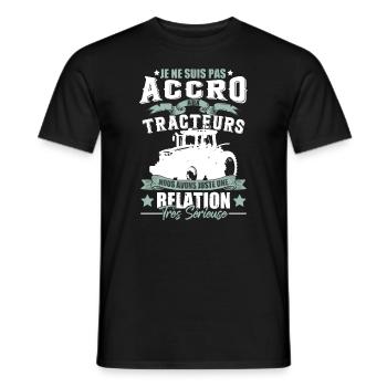 Dicton drôle de tracteur - T-shirt homme - noir - Devant - AI Model Male 178 light (178cm)