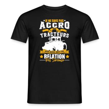 Drôle Tracteur Humour - T-shirt homme - noir - Devant - AI Model Male 178 light (178cm)