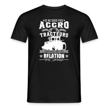 Drôle Paysan Fermier Tracteur - T-shirt homme - noir - Devant - AI Model Male 178 light (178cm)